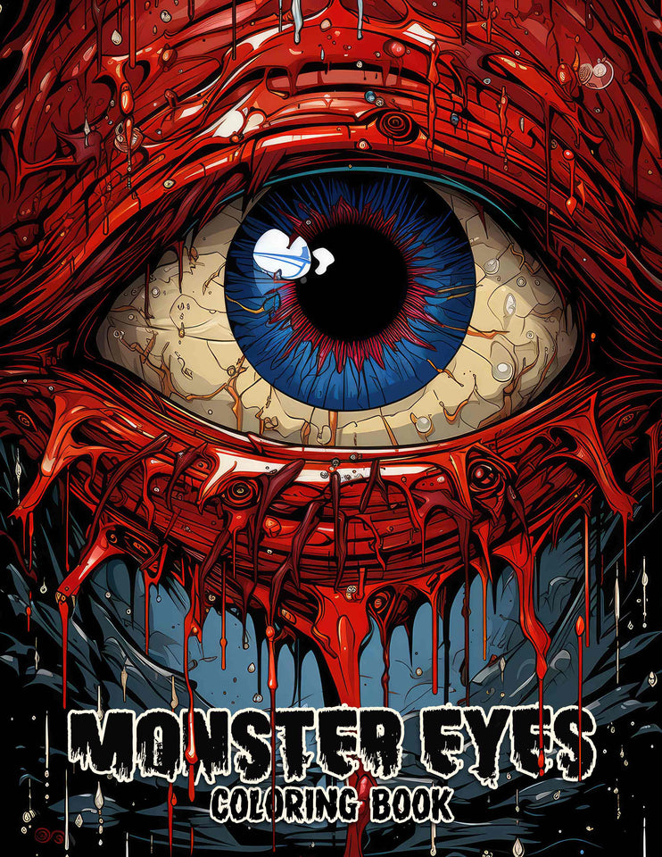 Monster Eyes 30 Pages Printable Coloring Book