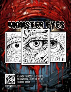 Monster Eyes 30 Pages Printable Coloring Book