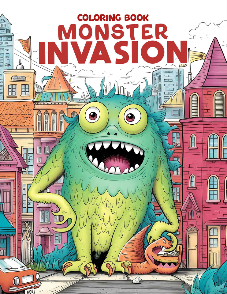 Monster Invasion 30 Pages Printable Coloring Book