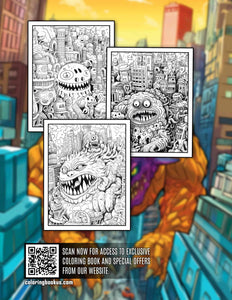 Monster Invasion 30 Pages Printable Coloring Book