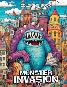 Monster Invasion 30 Pages Printable Coloring Book