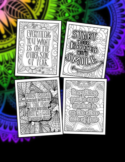Motivation Mandalas 30 Pages Printable Coloring Book
