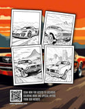 Muscle Cars 30 Pages Printable Coloring Book