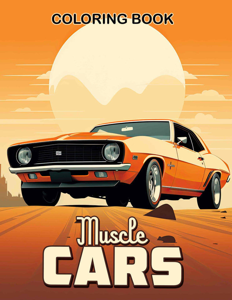 Muscle Cars 30 Pages Printable Coloring Book