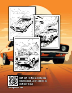 Muscle Cars 30 Pages Printable Coloring Book