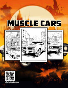 Muscle Cars 30 Pages Printable Coloring Book