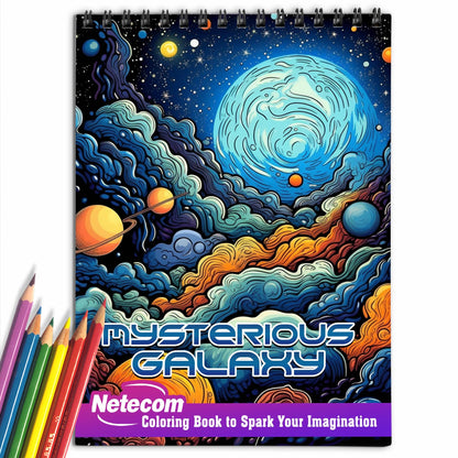 Mysterious Galaxy Spiral Bound Coloring Book: 30 Enchanting Coloring Pages for Coloring Enthusiasts to Embrace the Wonder and Intrigue of the Mysterious Galaxy