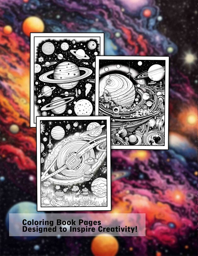 Mysterious Galaxy 30 Pages Printable Coloring Book