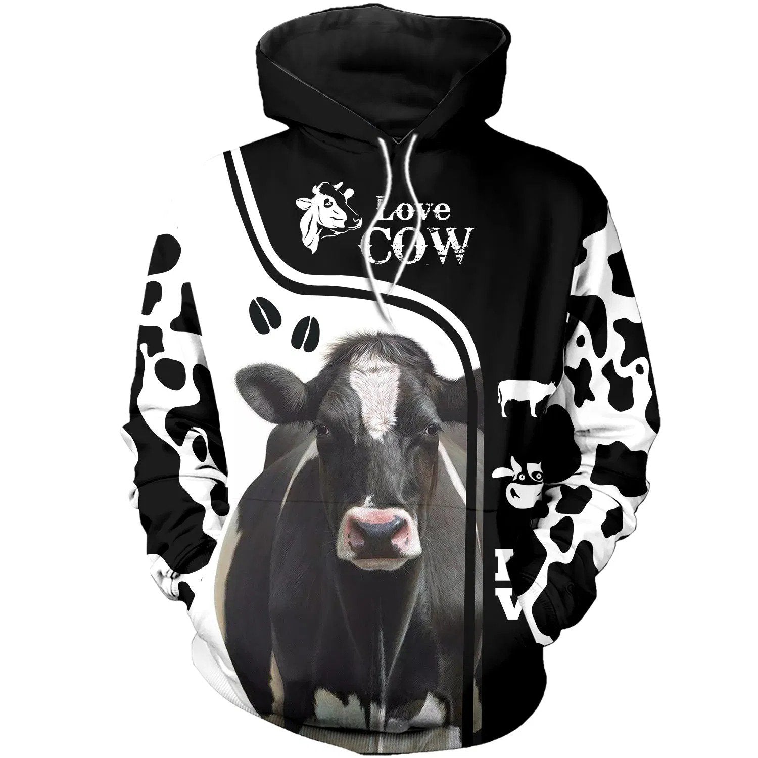 Farmer Gifts Dairy Cow Black White Unisex Hoodie Labour Day Gifts