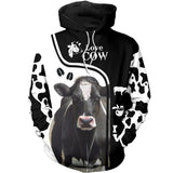 Farmer Gifts Dairy Cow Black White Unisex Hoodie Labour Day Gifts
