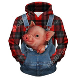 Farmer Gifts Lovely Pigs Red Unisex Hoodie Labour Day Gifts