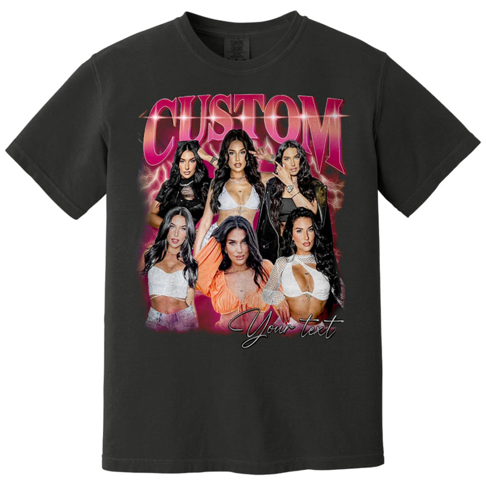 Custom Vintage Photo T-Shirt, Personalized Unisex Tshirt Gift for Girlfriend & Boyfriend