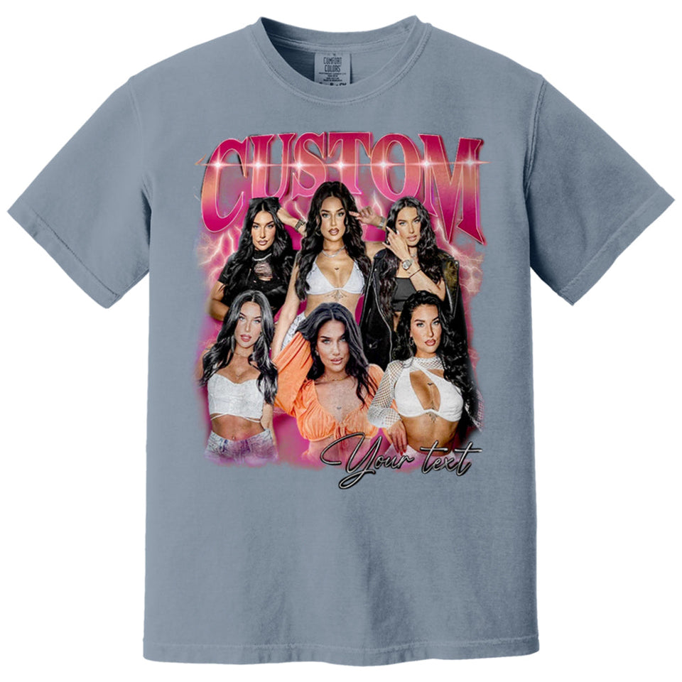Custom Vintage Photo T-Shirt, Personalized Unisex Tshirt Gift for Girlfriend & Boyfriend