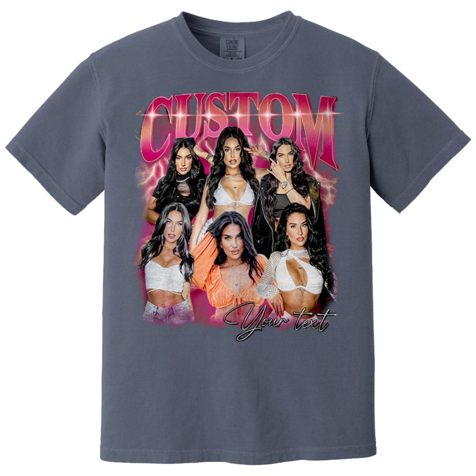 Custom Vintage Photo T-Shirt, Personalized Unisex Tshirt Gift for Girlfriend & Boyfriend
