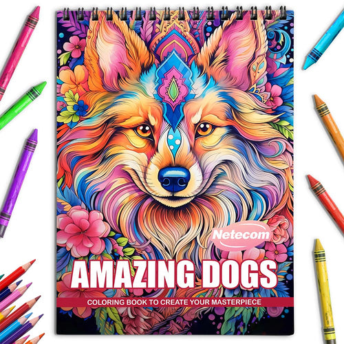 Netecom Amazing Dogs Coloring Book for Adults