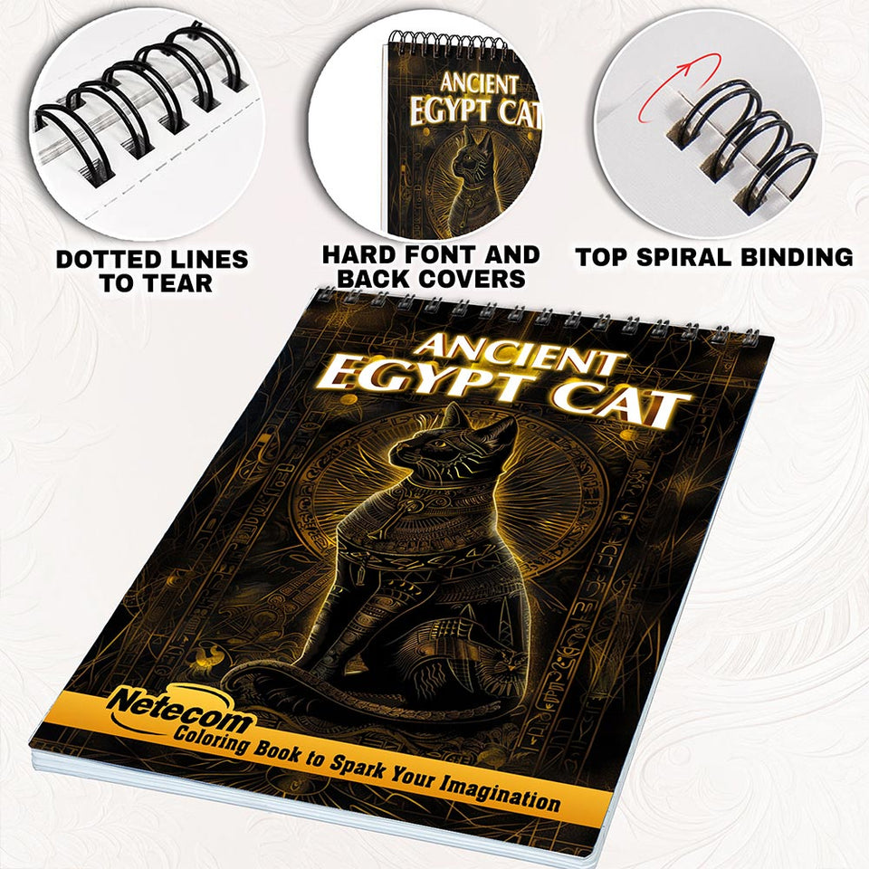 Netecom Ancient Egypt Cat Coloring Pages for Adults