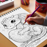 Netecom Baby Easter Dragon Coloring Book Spiral Bound for Adults