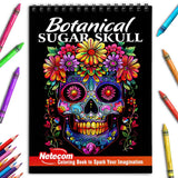 Netecom Botanical Sugar Skull Coloring Book for Adults