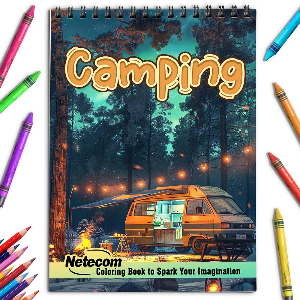 Netecom Camping Coloring Book for Adults