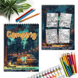 Netecom Camping Spiral Coloring Book for Adults