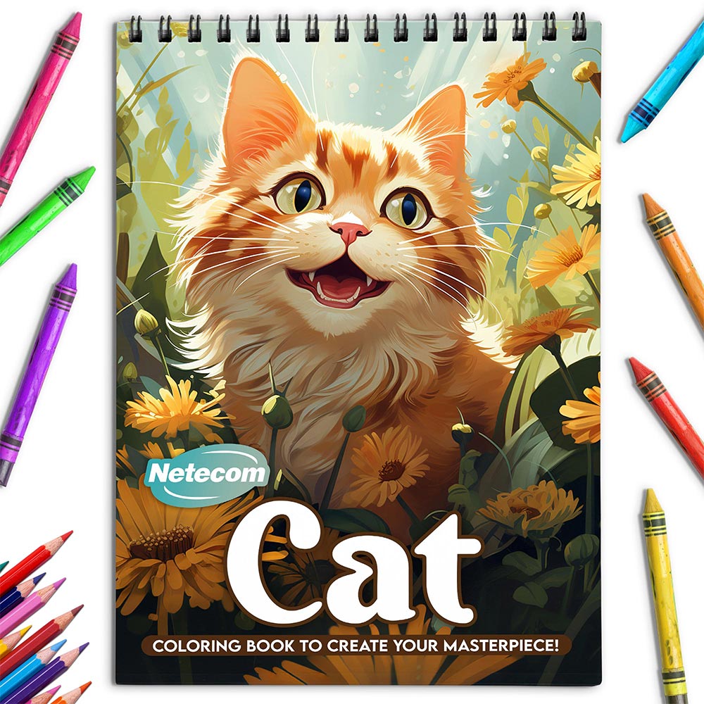 Netecom Cat Coloring Book for Adults