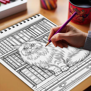 Netecom Cats in Libraries Coloring Book Spiral Bound for Adults