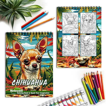 Netecom Chihuahua Spiral Coloring Book for Adults