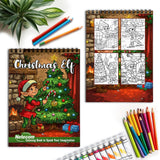 Netecom Christmas Elf Spiral Coloring Book for Adult