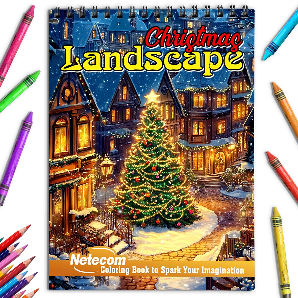 Netecom Christmas Landscape Coloring Book for Adult