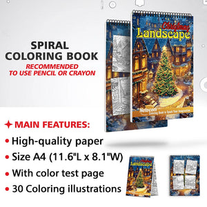 Netecom Christmas Landscape Coloring Sheets for Adult