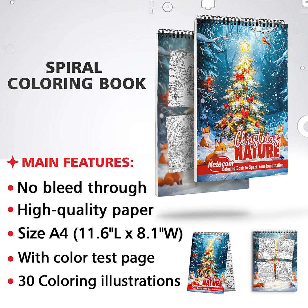 Netecom Christmas Nature Coloring Sheets for Adult