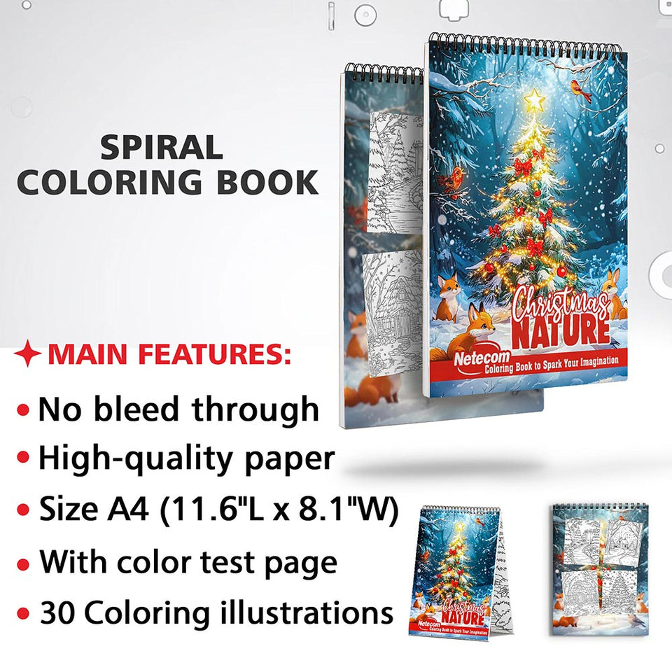 Netecom Christmas Nature Coloring Sheets for Adult