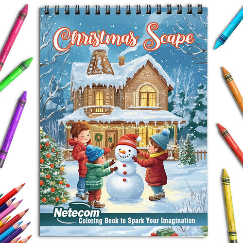Netecom Christmas Scape Coloring Book for Adults