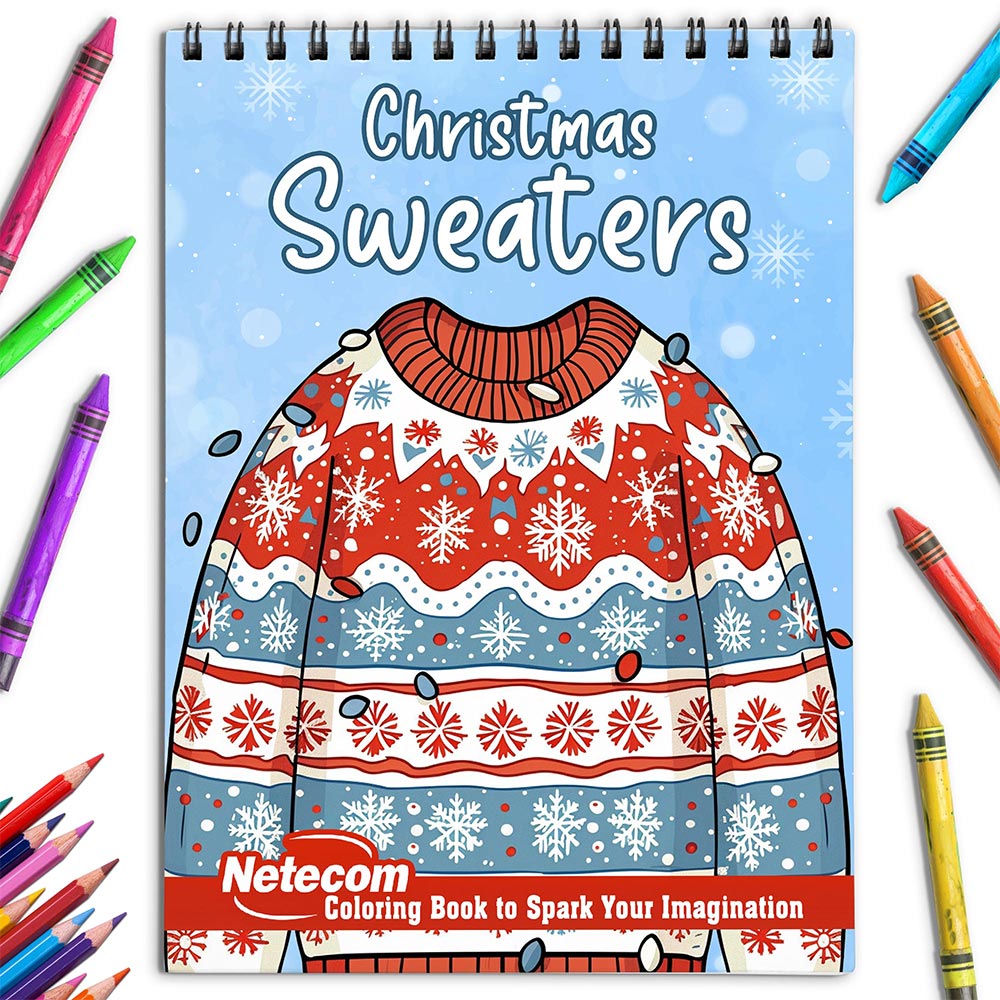 Netecom Christmas Sweaters Coloring Book for Adult