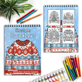 Netecom Christmas Sweaters Spiral Coloring Book for Adult