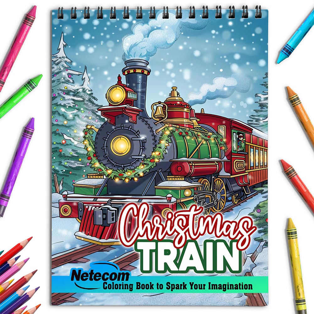 Netecom Christmas Train Coloring Book for Adult