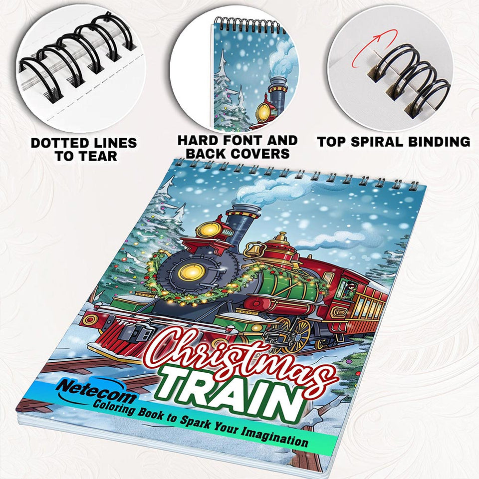 Netecom Christmas Train Coloring Pages for Adult