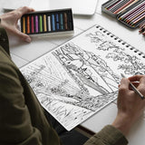 Netecom Country Farm Coloring Book for Adults, Spiral Bound, Soft Cover
