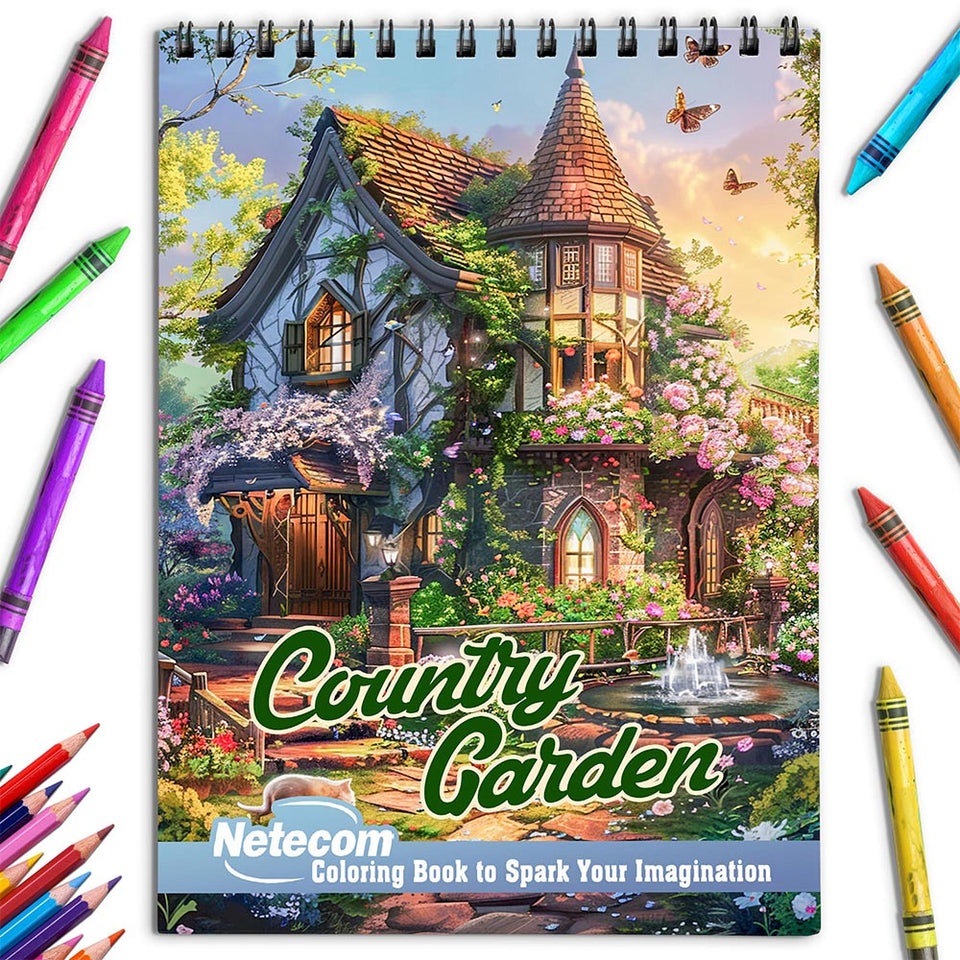 Netecom Country Garden Coloring Book for Adults