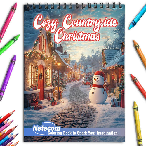 Netecom Cozy Countryside Christmas Coloring Book for Adult