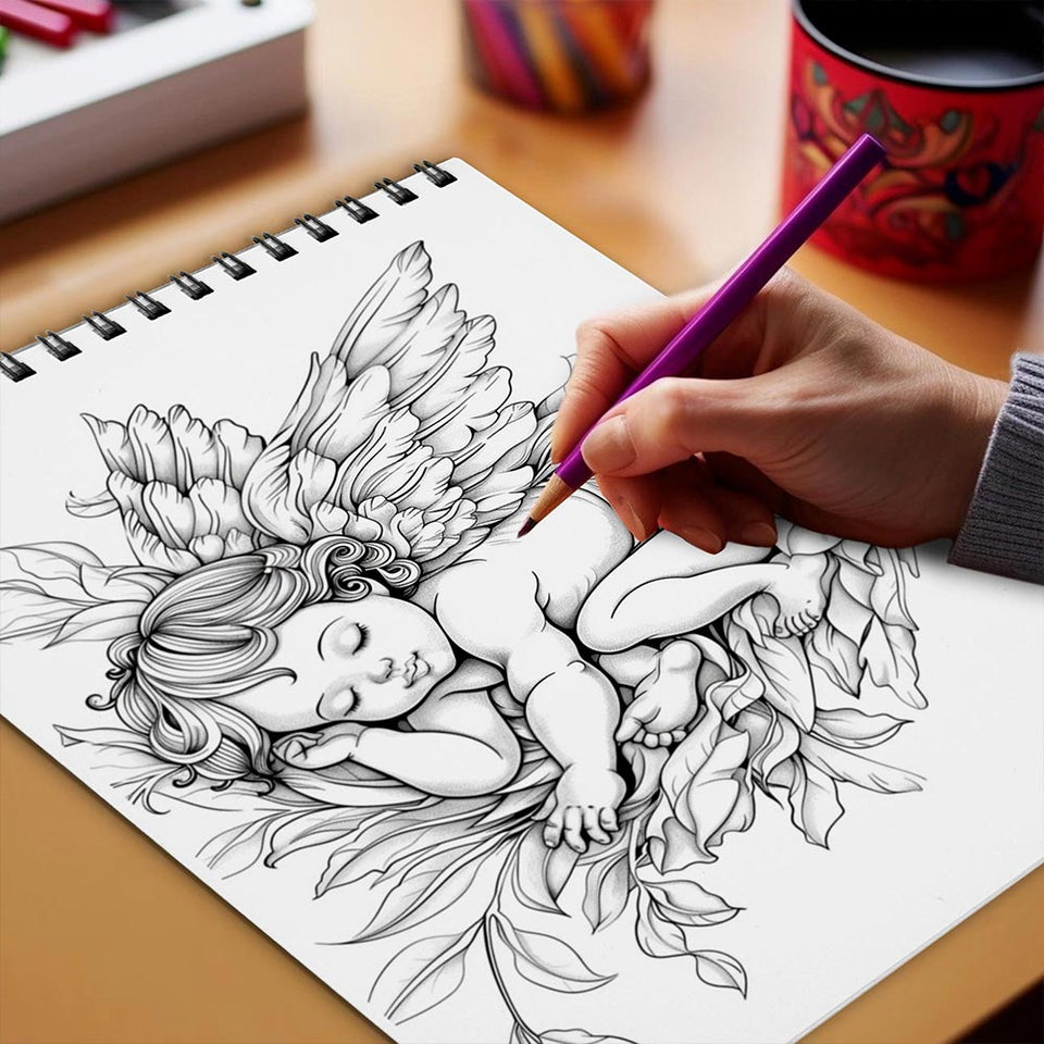 Netecom Cute Cupid Coloring Book Spiral Bound for Adults