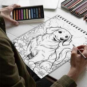 Netecom Dachshund Spiral Bound Coloring Book for Adults