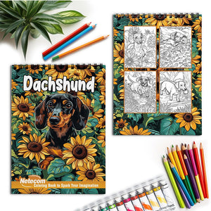 Netecom Dachshund Spiral Coloring Book for Adults