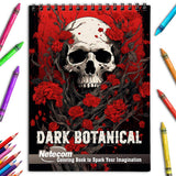 Netecom Dark Botanical Coloring Book for Adults