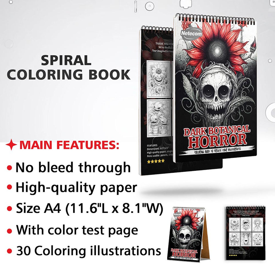 Netecom Dark Botanical Horror Coloring Sheets for Adults