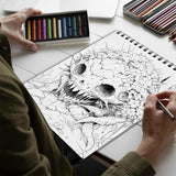 Netecom Dark Botanical Horror Spiral Bound Coloring Book for Adults