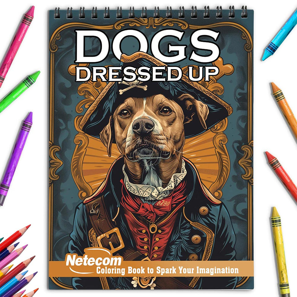 Netecom Dogs Dressed Up Coloring Book for Adults