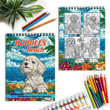 Netecom Doodles at the Beach Spiral Coloring Book for Adults