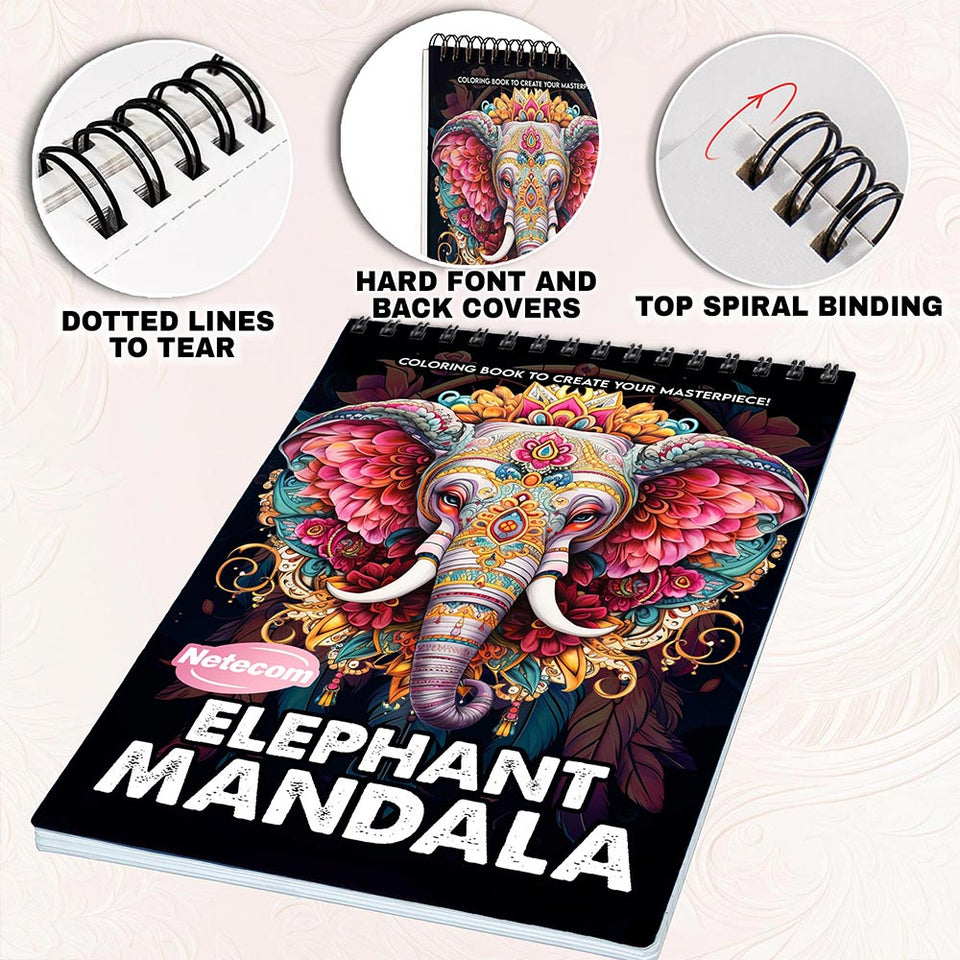 Netecom Elephant Mandala Coloring Pages for Adults