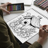 Netecom Enchanted Bird House Spiral Bound Coloring Book for Adults